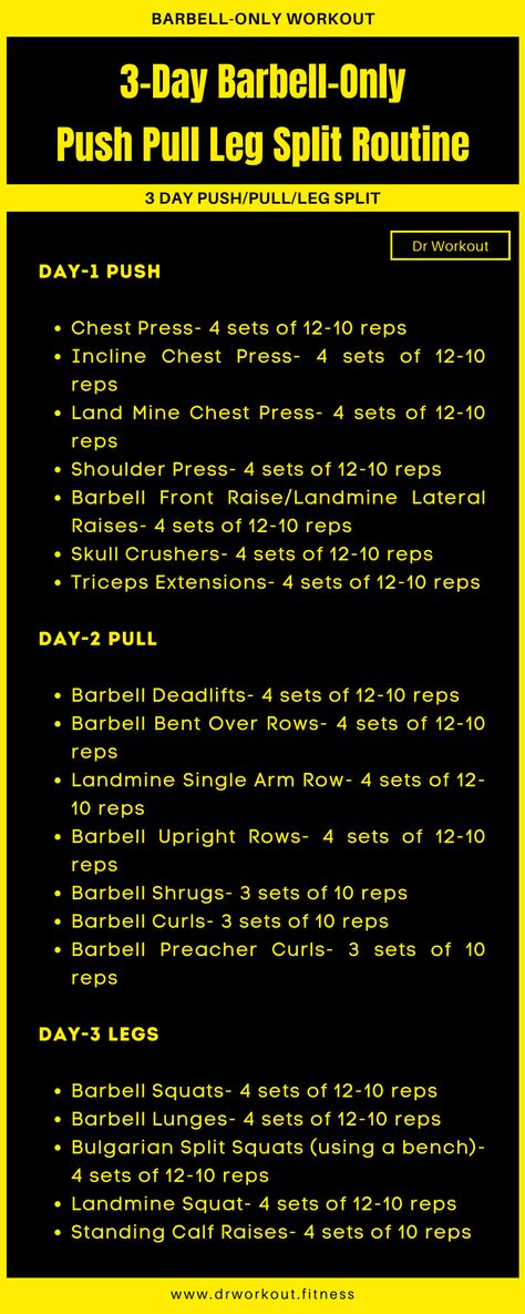 Barbell Push Pull Leg Workout Routine Leg Split Workout, Push Pull Leg Dumbbell Workout, Barbell Leg Day, 5 Day Push Pull Legs Workout, Push Pull Legs Workout Plan Men, Push Pull Legs Dumbbell Only, 3 Day Push Pull Workout Routine, Push Pull Legs Split Workout Routines, Best Push Pull Legs Routine