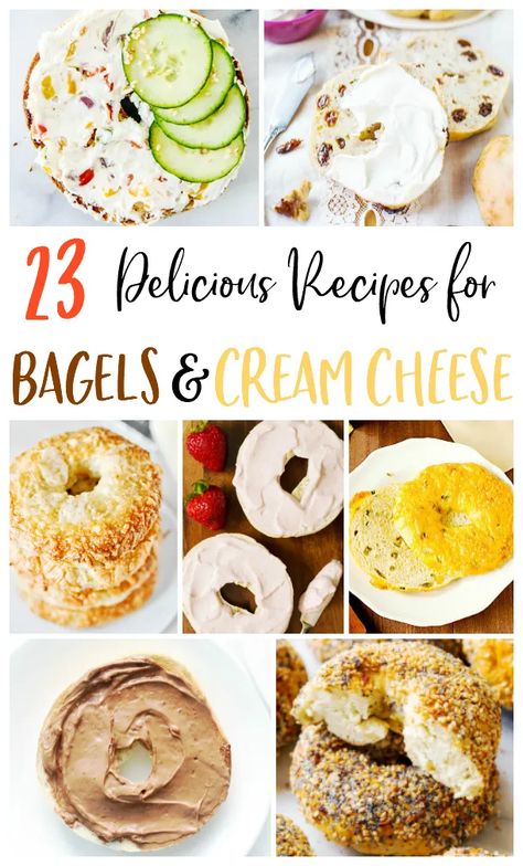 Bagels and Cream Cheese Breakfast Ideas - The Rockstar Mommy Cream Cheese Spread Recipes For Bagels, Breakfast Beagle Ideas, Bagels And Cream Cheese Ideas, Plain Bagel Ideas, Cream Cheese Bagel Spread, Bagel And Cream Cheese Ideas, Flavored Cream Cheese Recipes For Bagels, Bagel Toppings Breakfast, Cream Cheese Bagel Ideas