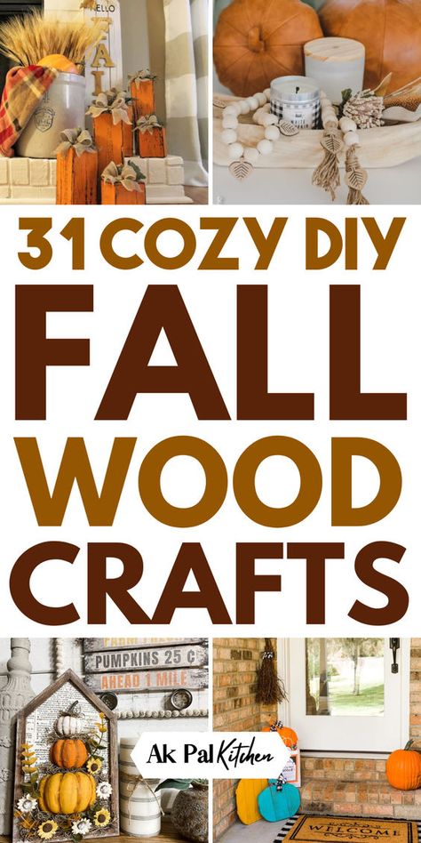 Fall wood crafts are perfect for adding a rustic touch to your fall home decor. Explore a variety of wood projects and DIY fall wood decor that bring the beauty of autumn indoor decor. From wooden pumpkin crafts to wood slice fall decor, wooden leaf decorations, or stunning fall wood signs to celebrate the season. Try your hand at harvesting wood decorations or cozy woodsy fall decorations. Discover farmhouse fall crafts and wooden scarecrow projects to elevate your holiday home decor. Scrap Wood Fall Crafts Diy, Harvest Signs Wooden Diy, Fall Wood Pumpkins Diy, Farmhouse Fall Crafts Diy, Wood Crafts For Fall, New Fall Crafts, Cnc Fall Projects, Diy Wooden Yard Decor, Diy Wood Wall Decor Craft Ideas