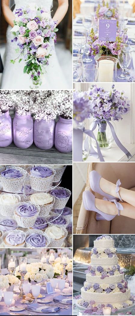 Purple And White Wedding, Wedding Color Ideas, Wedding Themes Summer, Purple Wedding Theme, Wedding Colors Purple, Lilac Wedding, Wedding Themes Fall, Wedding Cake Rustic, Summer Wedding Colors