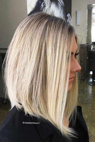 #longangledbob Asymmetrical Haircut Long Hair, Medium Length Angled Bob, Shoulder Length Angled Bob Haircuts, Bob Hairdos, Platnum Blonde, Very Long Bob, Angled Lob, Blonde Lob, Modern Haircuts