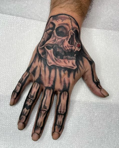 Draco Tattoos Men, Skull Tattoos Hand Men, Hand Tattoos For Men Black, Half Sleeve And Hand Tattoo Men, Skeleton Hand Tattoos Men, Men Hand Tattoos Ideas Guys, Diamond Hand Tattoo, Skeleton Hand Tattoos For Guys, Skull Hand Tattoos For Guys