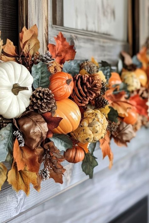 Add seasonal charm to your home with fall-inspired garland ideas, perfect for mantels, doorways, and table decor during Thanksgiving. #ThanksgivingGarland #FallDecor Thanksgiving Garland, Ideas For Thanksgiving, Garland Ideas, Rich Colors, Autumn Inspiration, The Natural, Natural Texture, Table Decor, Rich Color