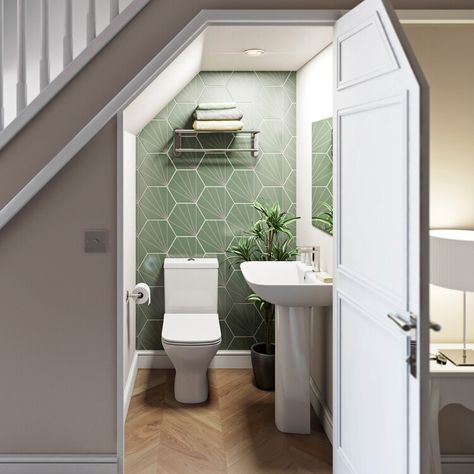 26 space-saving solutions for small bathrooms – plus how to squeeze an extra loo into your home  — YourHomeStyle Narrow Half Bathroom Ideas, Cloakroom Toilet Ideas, Black Half Bathroom, Cloakroom Suites, Concrete Countertops Outdoor Kitchen, White Cabinets White Countertops, Cloakroom Toilet, Small Downstairs Toilet, Toilet Ideas