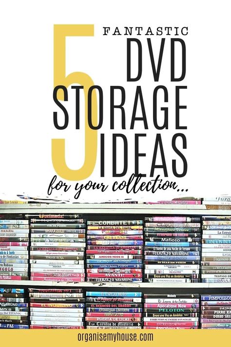 How To Organize Dvd Collection, How To Store Dvds, Dvd Organization Ideas, Dvd Sleeve Storage, Dvd Storage Ideas Diy, Cd Storage Ideas, Ikea Dvd Storage, Dvd Storage Ideas, Dvd Storage Cabinet