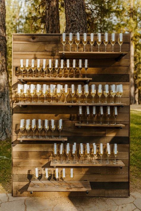 forest wedding drink wall Forest Wedding Cocktail Hour, Forest Wedding Food, Wedding Drink Wall, New England Wedding Aesthetic, Drink Wall Wedding, Forest Wedding Table Decor, Wedding Table Decor Blue, Forest Wedding Aesthetic, Fall Forest Wedding