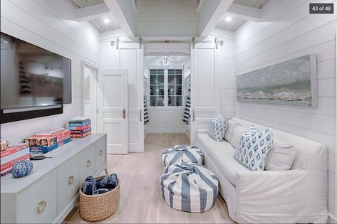 could be narrower like this one, to give Drew a closet Beach House Bunk Room, Watercolor Rosemary, Beach Property, Beach House Interior, Rosemary Beach, Bunk Room, Beach Cottage Style, Santa Rosa Beach, Beach Condo