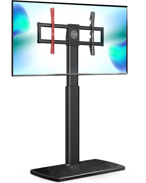 PRICES MAY VARY. 【Unique Design of Brackets】- This TV mounting bracket features simple hollow design and red & black hooks, it is easy to distinguish the left and right hook to hang your TV. “Safety Lock” also protects your TV from dropping off 【Wood-textured Base】- Don’t hesitate to have this convenient TV stand mount with wooden base, there’s no need to drill your beautiful wall but decoration for your room. No worries about breakage during the transportation and installation 【Smooth Swivel】- Floor Tv Stand, Corner Bedroom, 70 Inch Tv Stand, Floor Tv, Corner Tv Stands, Tv Mounting, Black Hooks, Television Stands, Bedroom Corner