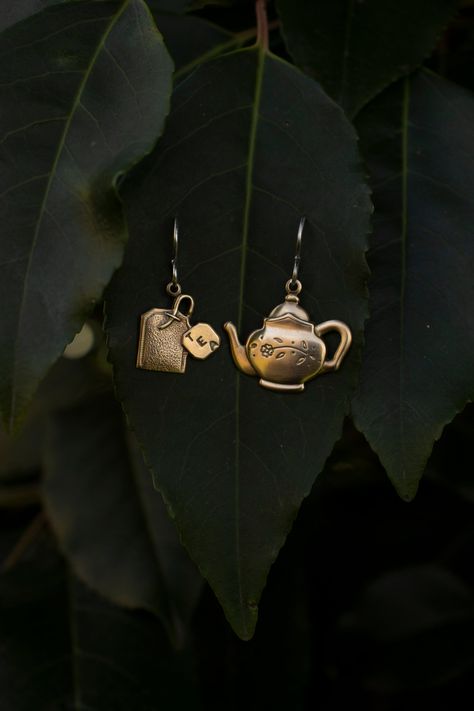 Tea Party Jewelry, Tea Cup Jewelry, Tea Cup Earrings, Acorn Jewelry, Tea Jewelry, Mushroom Jewelry, 2024 Style, Clay Inspiration, Witch Jewelry