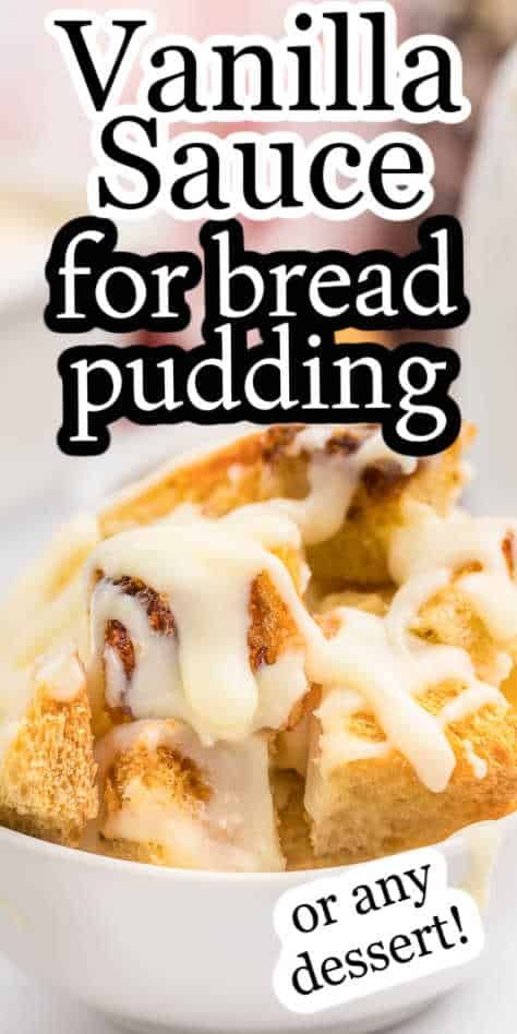 This creamy, and simple vanilla sauce recipe is delicious on bread pudding! So easy! Vanilla Sauce For Bread Pudding, Sauce For Bread Pudding, Bread Pudding Recipe With Vanilla Sauce, Vanilla Sauce Recipe, Bread Pudding Sauce, Pudding Recipes Homemade, Best Bread Pudding Recipe, Delicious Banana Bread Recipe, Bread Pudding Easy