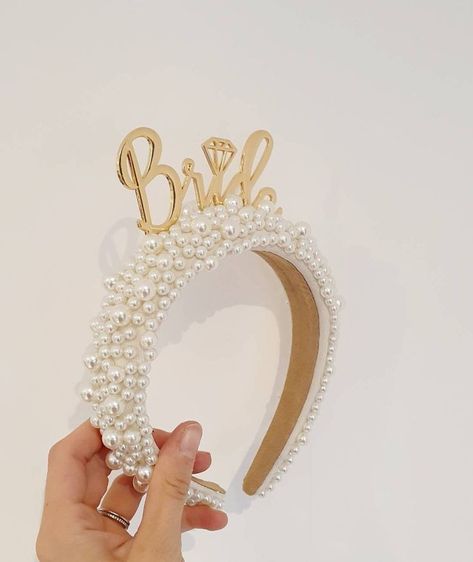 Modern Hens Party, White And Gold Hen Party, We Have A Bride, Bachelorette Party Headband, Bachelorette Crown, Bride Flower Crown, Bride To Be Party, Bride To Be Decorations, Crown Handmade