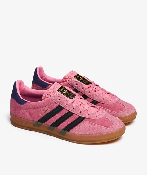 The GAZELLE INDOOR W  item   by  adidas  which is part of the FA2023 collection , has arrived || is now available at . Addias Shoes, Adidas Gazelle Pink, Adidas Gazelle Outfit, Pink Gazelles, Pink Adidas Shoes, Looks Adidas, Mode Rose, Pretty Shoes Sneakers, Adidas Sneakers Women