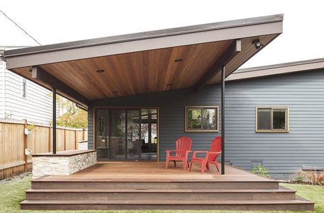 Contemporary Pergola, Solid Wooden Door, Mid Century Modern Patio, Dreamy Backyard, Mid Century Remodel, Mid Century Modern Exterior, Mid Century Exterior, Backyard Storage, Awesome Architecture