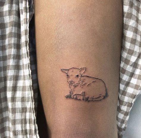 Bar Tattoo, Lil Tattoos, Lamb Tattoo, Sheep Tattoo, Tatoo Inspiration, Party Tattoos, Calf Tattoo, Subtle Tattoos, Baby Tattoos