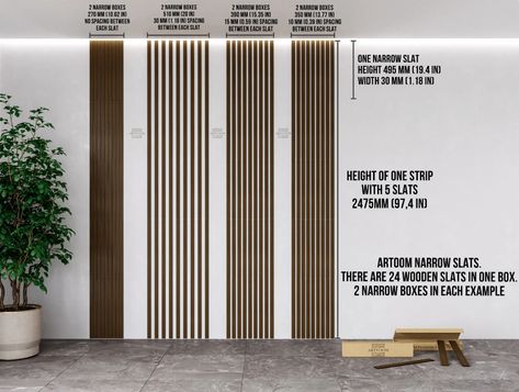 Wooden Wall Slats, Wall Slats, Furniture Overlays, Faux Walls, Bamboo Panels, Wood Slat Wall, Wooden Wall Panels, Oak Panels, Interior Wall Design