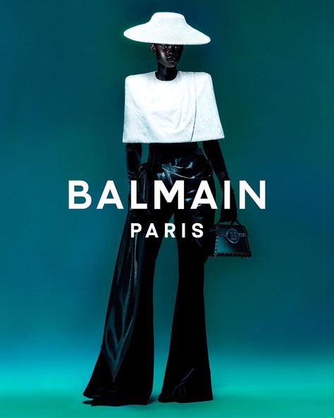 Art + Commerce | Balmain, Fall/Winter 2023. Photographer: Rafael Pavarotti. @Balmain @RafaelPavarotti_ @AkuolDengAtem @NaomiApajok #Balmain… | Instagram Rafael Pavarotti, High Fashion Couture, Olivier Rousteing, South Sudan, Balmain Paris, Fashion Photography Poses, Beauty Shoot, Fashion Advertising, Portrait Girl