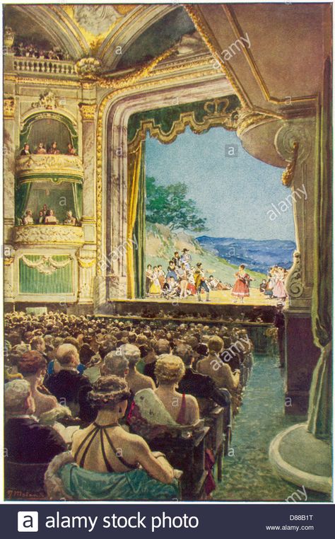 Download this stock image: Blackpool Opera House - D88B1T from Alamy's library of millions of high resolution stock photos, illustrations and vectors. Opera Painting, Pirates Of Penzance, A0 Poster, A Night At The Opera, Interior View, The Pirates, House Illustration, Poster Size Prints, Blackpool