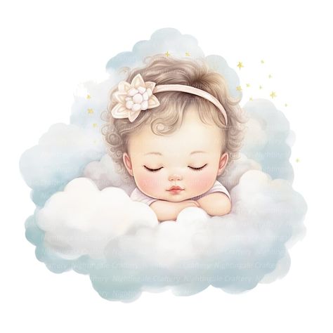 12 Baby Sleeping In Clouds Clipart, Kid Sleeping, Printable Watercolor clipart, High Quality JPG, Digital download, Paper craft,junk journal - Etsy Brasil Kid Sleeping, Baby Drawing, Baby Clip Art, Project Nursery, Art Clipart, Flower Backgrounds, Baby Cards, Baby Sleep, Watercolor Clipart