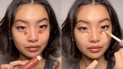 TikTok’s New Beauty Hack Is Using Blush on Your Under-Eye Area Blush Under Eyes, Make Up Hack, Color Correct Dark Circles, Contour Video, White Concealer, Tarte Concealer, Blush Trend, Coral Blush, How To Apply Blush