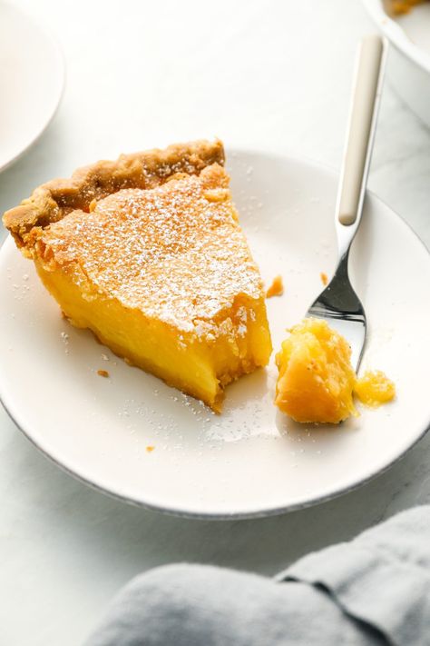 Classic Southern Chess Pie - Once Upon a Chef Southern Chess Pie, Lemon Chess Pie, Just Pies, Store Bought Pie Crust, Once Upon A Chef, Chess Pie, Custard Filling, Homemade Pie Crusts, Flaky Crust