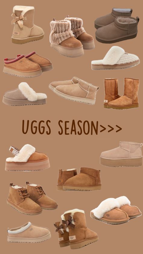 Ugg season is coming🤎🍂 #uggs #uggminis #uggultraminis #uggplatforms #uggshorts #uggslippers #uggtasmans #fall #shoes #boots #slippers #comfy #fallseason #winter #falliscoming #winteriscoming #aesthetic #outfitinspo #shoeinspo Ugg Funkette, Ugg Season, Idk What To Say, Cute Uggs, How To Have Style, Girly Christmas Gifts, Pretty Sneakers, Ugg Kids, Trendy Shoes Sneakers