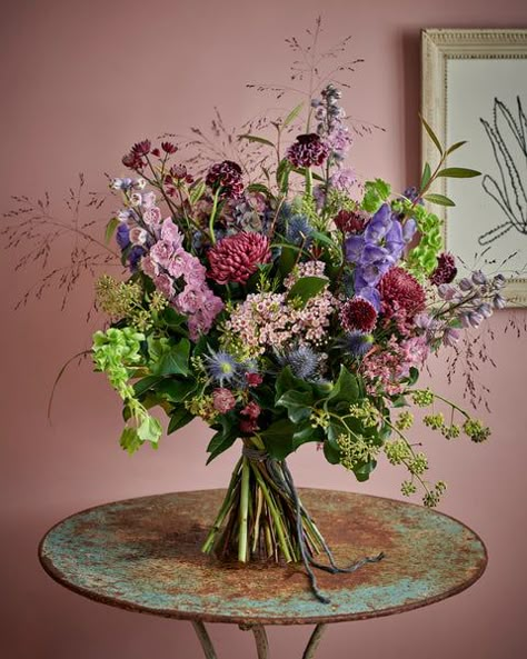 Order Classic – Scarlet & Violet Wildflower Arrangements, Wild Flowers Bouquet, Wild Flower Arrangements, Flower Boquet, Cut Flower Farm, Vintage Wedding Flowers, Flower Arrangement Designs, Purple Bouquet, Flower Vase Arrangements