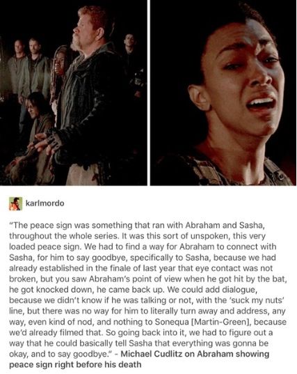 Cudlitz on Abraham and Sasha unspoken goodbye Twd Incorrect Quotes, Michael Cudlitz, Walking Dead Quotes, Twd Funny, Twd Cast, Walking Dead Memes, Dead Man Walking, The Day Will Come, Dead Memes