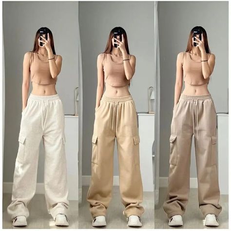 fashion Outfit Celana, Long Cargo Pants, Celana Jogger, Sweet Pants, Celana Kargo, Women Jogger Pants, Material Selection, Fashion Hijab, Loose Pants