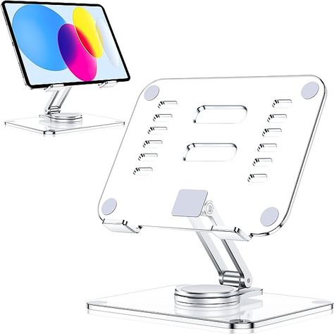 Amazon.com: CreaDream Acrylic Tablet Stand Holder with 360 Rotating Base, Foldable Adjustable Transparent Tablet Holder for Desk Home Office, Compatible with iPad Pro Air Mini and More, Clear : Electronics Ipad Desk, Amazon Home Office, Adjustable Tablet Stand, Phone Stand For Desk, Samsung Galaxy Tab A8, Desk Home Office, Ipad Holder, Computer Camera, Ipad Drawings