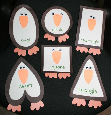 Includes an easy reader booklet about the shapes ending with "This penguin is in the shape of my shoe, a keepsake especially for you!" Now FREE Penguin Crafts Preschool, Penguin Theme, Penguin Crafts, Penguin Craft, Winter Classroom, Shapes Preschool, Classroom Freebies, Winter Preschool, Preschool Math