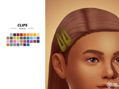 Sims 4 — Laura's hair and clip recolor (Set) by sehablasimlish — I hope you like it and enjoy it. Sims 4 Kids Hair, Aurora Hair, Eva Hair, Red Hair Clips, Sims Four, Clip Hairstyles, Sims Hair, Best Sims, Sims 4 Mods Clothes