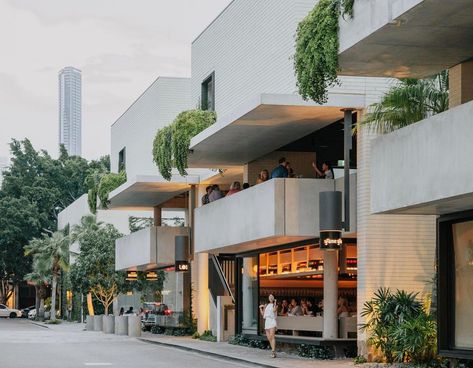 @richardsandspence on Instagram: “/ Project - Ada Lane - 2019 A series of double story pavilions activate a new laneway stitching @thecalilehotel to the James st network.…” Outdoor Retail Architecture, James Street Brisbane, Arch Building, Classic Facade, Retail Facade, Retail Architecture, Shop Facade, Renovation Architecture, Commercial Street