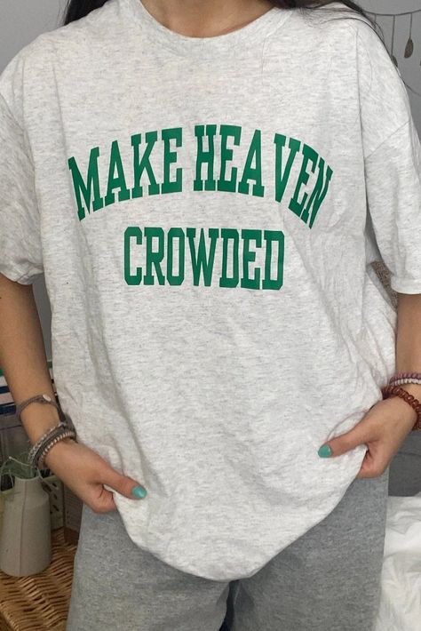 Available in over 14 different shirt and design colors! 
Free shipping on orders over $35 and free stickers with every order!
☆ Click here to see more of our items:
https://www.etsy.com/shop/thisonetruth

Also comes in a sweatshirt! Make Heaven Crowded, Jesus Clothes, Boho Sweatshirt, Jesus Sweatshirts, Christian T Shirts, Crew Neck Tshirt, Christian Sweatshirt, Christian Apparel, Christian Shirt