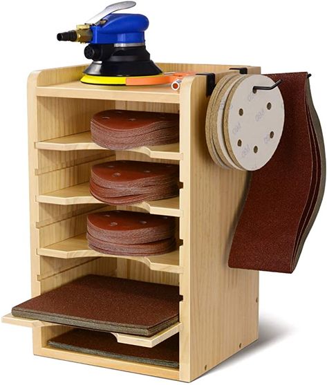 Sandpaper Discs Organizer, Sanding Discs Rack, Garage Storage Wall Holder for Sanding Accessories, Sanding Storage Station with 2 Hooks for Sanding Belt, Pads, Disks, Sander - - AmazonSmile Sand Paper Organizer, Sanding Disc Organizer, Sand Paper Storage Ideas, Sander Storage, Sandpaper Organizer, Sanding Storage, Sanding Station, Garage Storage Wall, Sandpaper Storage