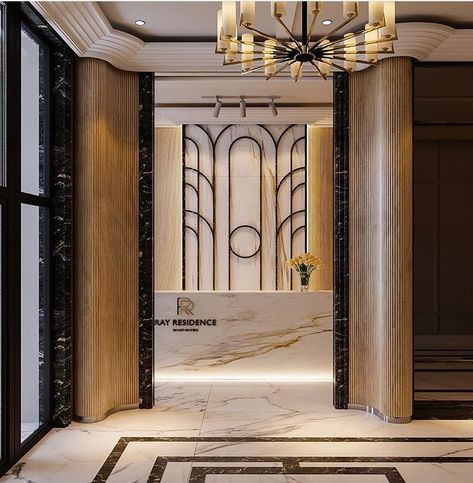 Art Deco Hotel Reception, Entrance Lobby Design, Art Deco Lobby, Interior Art Deco, Arte Art Deco, Art Deco Hotel, Hotel Lobby Design, Main Entrance Door Design, Art Deco Paintings