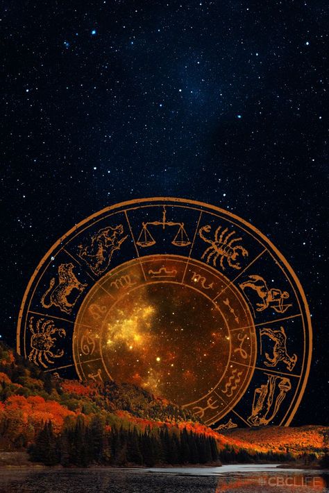 collage of fall foliage and a lake at night. an illustrated circle of zodiac signs with an orange nebula sky in the middle sits behind the foliage. Astrological Elements, Candle In The Dark, Gold Design Background, Astrology Meaning, Horoscope Tattoos, Beautiful Butterflies Art, Astrology And Horoscopes, Astrology Art, Age Of Aquarius