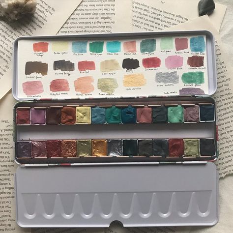 New in the shop! Check out this lovely one of a kind travel palette in @kristythepainter strawberry tin design. Handmade colors in vivid hues. 🎨 Link in bio to shop✨🌿 #watercolorpaint #watercolorpainting #watercolortravelpalette #kristyrice #bewatercolorcurious #handmadewatercolors #watercolorpigments Watercolour Palette, Travel Palette, Kristy Rice, Colour Pallets, Watercolor Palette, Color Pallets, Art Stuff, Watercolour Painting, Birthday Wishes