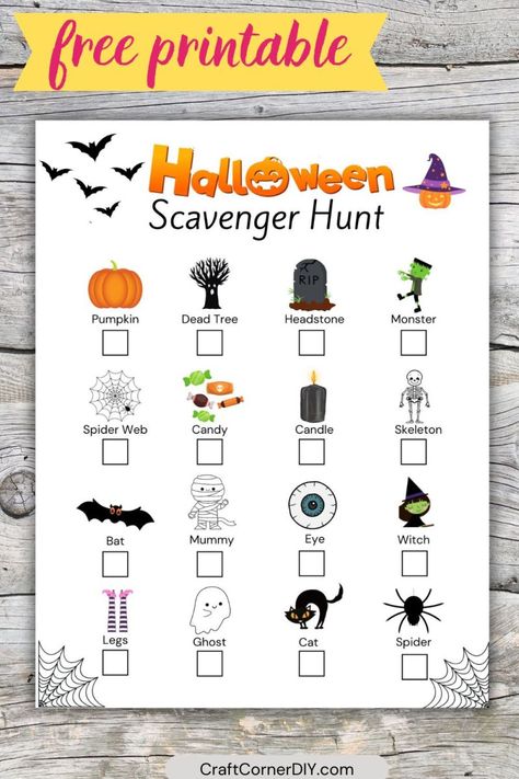 Halloween scavenger hunt Printable Halloween Scavenger Hunt, Halloween Scavenger Hunt For Kids, Scavenger Hunt Halloween, Candy Candle, Free Printable Halloween, School Halloween Party, Scavenger Hunt Games, Halloween Scavenger Hunt, Halloween Games For Kids