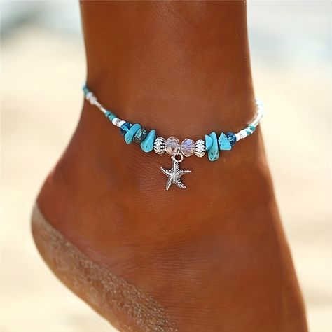 Faster shipping. Better service Adjustable Anklet, Leg Jewelry, Starfish Anklets, Foot Bracelet, Beaded Ankle, Ankle Jewelry, Beach Anklets, Beaded Anklets, Styl Boho