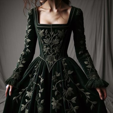 Fantasy Dresses Aesthetic, Medieval Royal Dress, Fantasy Fashion Aesthetic, Medieval Clothing Aesthetic, Medival Dresses Aesthetic, Fantasy Aesthetic Outfits, Acotar Dress, Medieval Dress Aesthetic, Fair Outfits