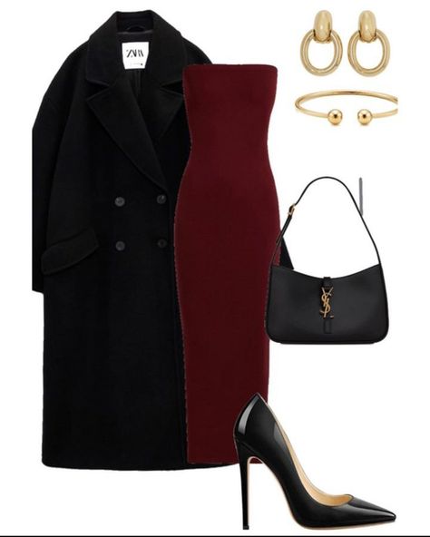 Coat Dress Outfit Classy, Fancy Outfits Women, Night Out Outfit Classy Fancy, Winter Fancy Outfits, Fancy Outfits Classy, Elegant Night Out Outfit Classy, Smart Casual Fashion, Night Out Outfit Classy, Video Dress