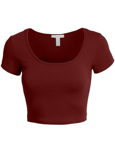 Maroon Crop Top, Burgundy Crop Top, Stretchy Crop Tops, Maroon Top, Scoop Neck Crop Top, Shirts Crop, Mode Zara, Wine Top, Burgundy Top