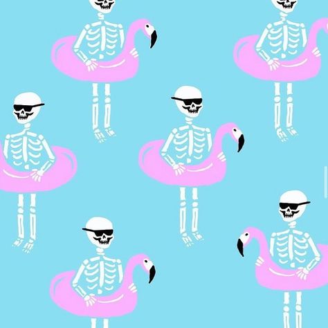 Summer Skeleton Wallpaper, Summer Ween Wallpaper, Summerween Aesthetic Wallpaper, Spooky Luau, Summerween Wallpaper, Haunted Luau, Summerween Aesthetic, Sarah Aesthetic, Summerween Party