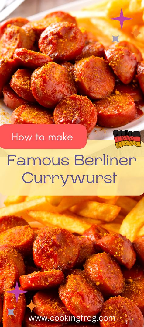 Ideas For Bratwurst, German Wurst Sausages, German Sausage Recipes, Curry Wurst Sauce, Homemade German Bratwurst, Authentic German Bratwurst Recipes, Curry Wurst Recipe, Food In Germany, Curry Wurst Recipe Germany