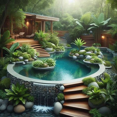 38 Small Backyard Pool Ideas: Maximizing Your Outdoor Oasis » HomeDecorFull Small Yard Pools, Pool Home Design, Small Pools For Small Yards, Cocktail Pools Small Backyards, Luxury Backyards, Small Pool Ideas, Small Pools Backyard, Small Swimming Pool, Small Backyard Pool Ideas