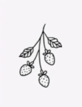 Strawberry Tattoo Cute, Strawberry Vine Tattoo Minimalist, Cartoon Strawberry Tattoo, Strawberry Flash Tattoo, Small Strawberry Tattoo Simple, Strawberry Line Drawing, Cute Fruit Tattoos, Black Strawberry Tattoo, Strawberry Jam Tattoo