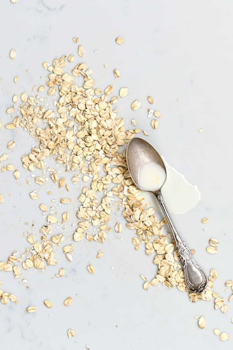 A spoon with oat creamer laying on a surface and oats next to it Oat Milk Creamer, Oat Cream, Spiced Pumpkin Soup, Golden Milk Latte, Creamer Recipe, Nut Milk Bag, Dairy Alternatives, Bagged Milk, Vegan Milk