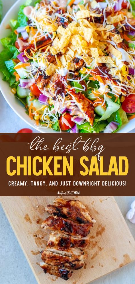 Grilled Chicken On Salad Recipe, Grilled Bbq Chicken Salad, Dinner Ideas Bbq Chicken, Salad And Chicken Recipes, Family Salad Dinners, Essen, Couscous, Bbq Chicken Salad Meal Prep, Salad With Bbq Chicken