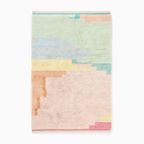 Kid Bedrooms, Kid Friendly Rugs, West Elm Kids, Playroom Rug, Rainbow Rug, Pastel House, Pastel Rug, Furniture Trends, Kid Room