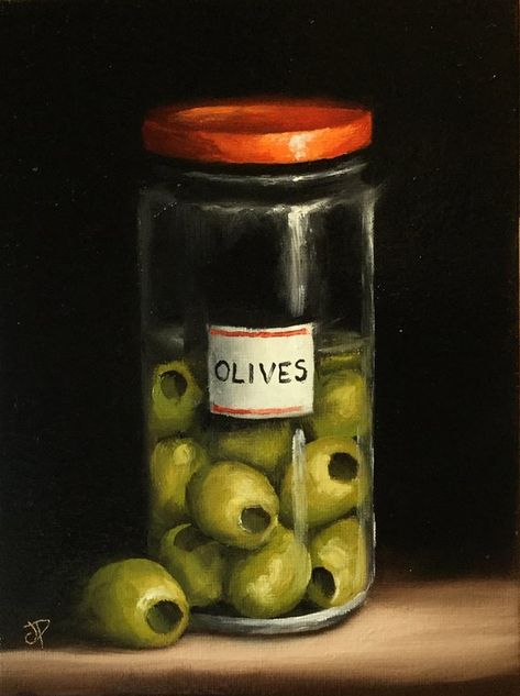 Jar Of Olives, Art Igcse, Still Life Artists, Oil Painting Inspiration, Mr Potato Head, Mr Potato, Potato Head, Watercolor Paintings For Beginners, Food Painting